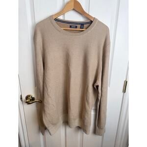 IZOD Crewneck Knit Sweater Beige XXL Normcore Preppy Classic Everyday Layering